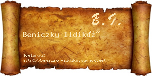 Beniczky Ildikó névjegykártya