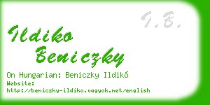 ildiko beniczky business card